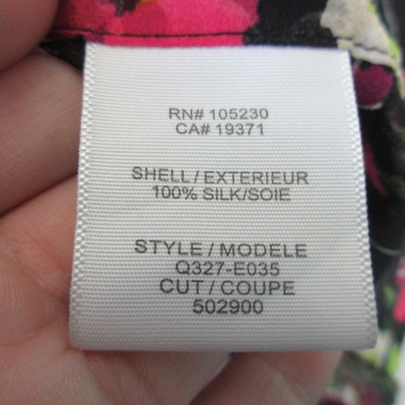 Equipment Femme 100% Silk Blouse M Black Floral Sheer Button Down Office 114 - Picture 4 of 14